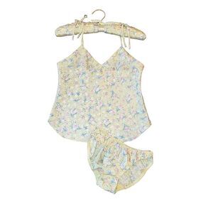 NWOT Vintage Tryse Lingerie Floral Camisole Panty Set with Matching Hanger S